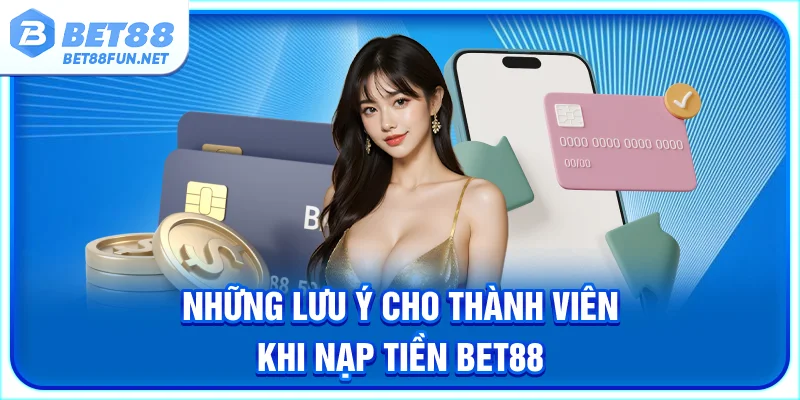Những lưu ý cho thành viên khi nạp tiền BET88