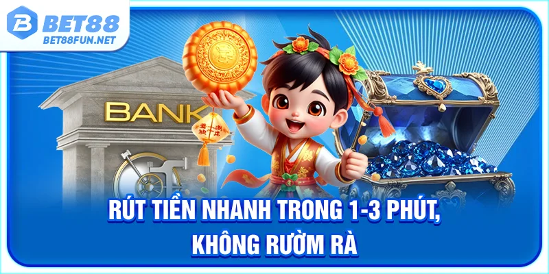 Rút tiền nhanh trong 1-3 phút, không rườm rà